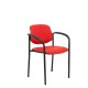 Silla fija Villalgordo similpiel rojo chasis negro con brazos